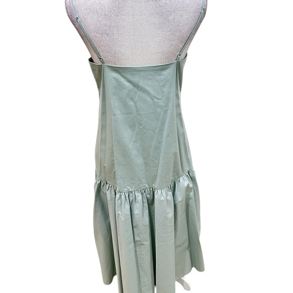 INTERMIX Isla sleeveless pale Green poplin Tiered Maxi drop waist Sundress small - Picture 8 of 12